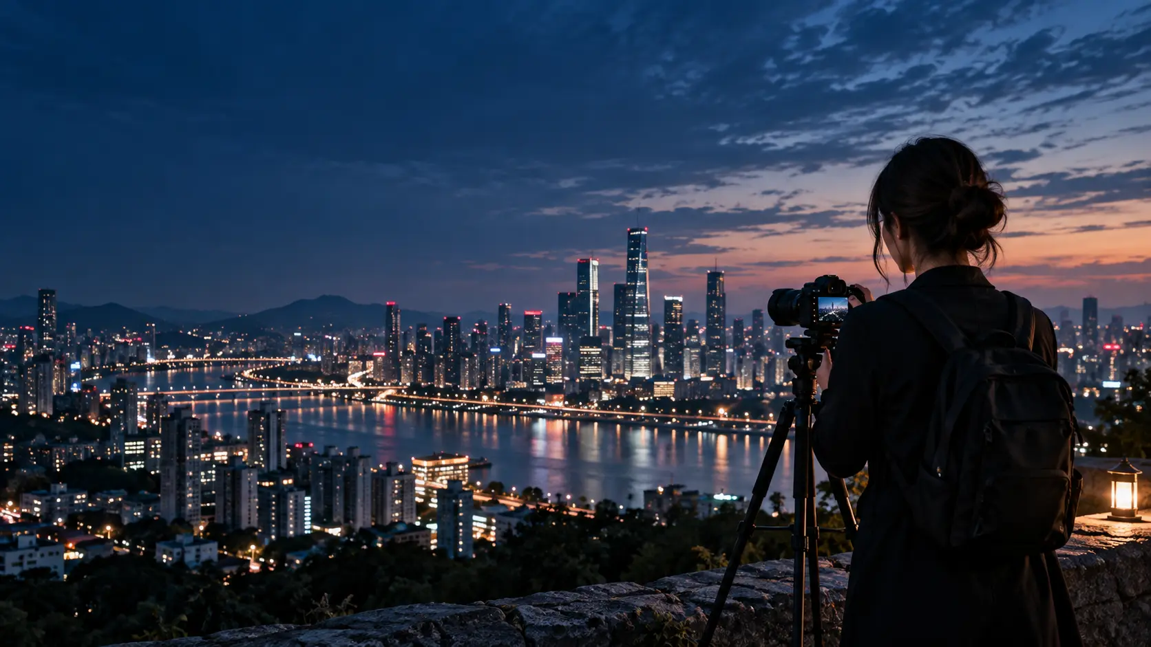沿河灯火:一座城市的夜间叙事